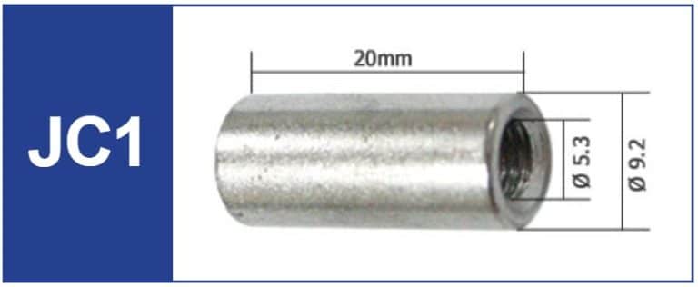 Vaijeriliitin JC1 20mm (9,2mm)